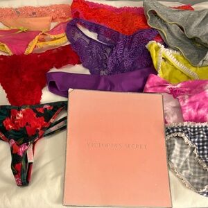 Vintage 8 Piece Mixed Style Victoria's Secret Panty Lot 2 Free Gifts